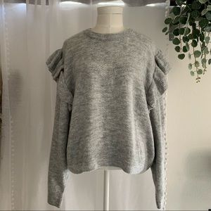 H&M | Ruffle Shoulder Baggy Sleeve Gray